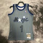 Maillot de Basket #1 Anfernee Hardaway Magic 1994-95 M&N Vintage Gris Imprimé